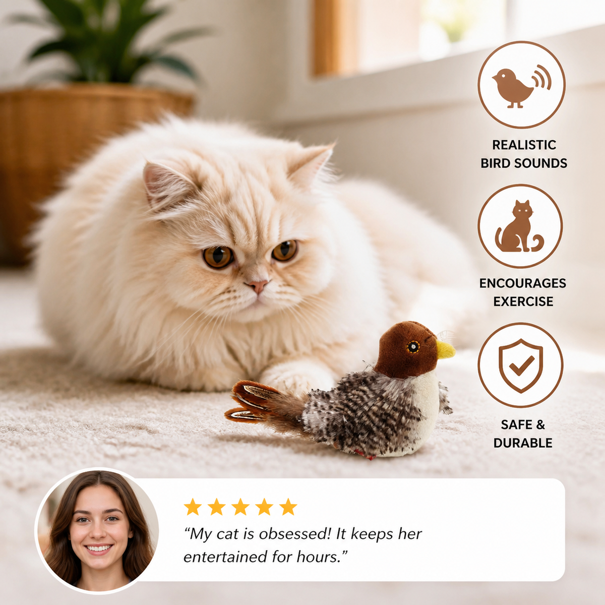 Tweeting Bird Cat Toy