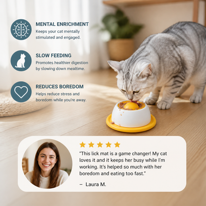 Interactive Lick Mat Slow Feeder Enrichement Toy for Cats