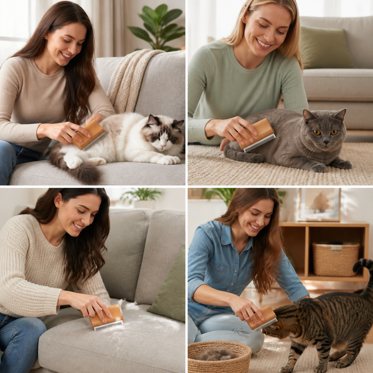 2-in-1 Pet Grooming & Hair Removal Comb for Fur, Furniture & Fabrics