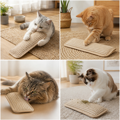 Natural catnip toy Scratching pad made from hemp rope for claw and dental care