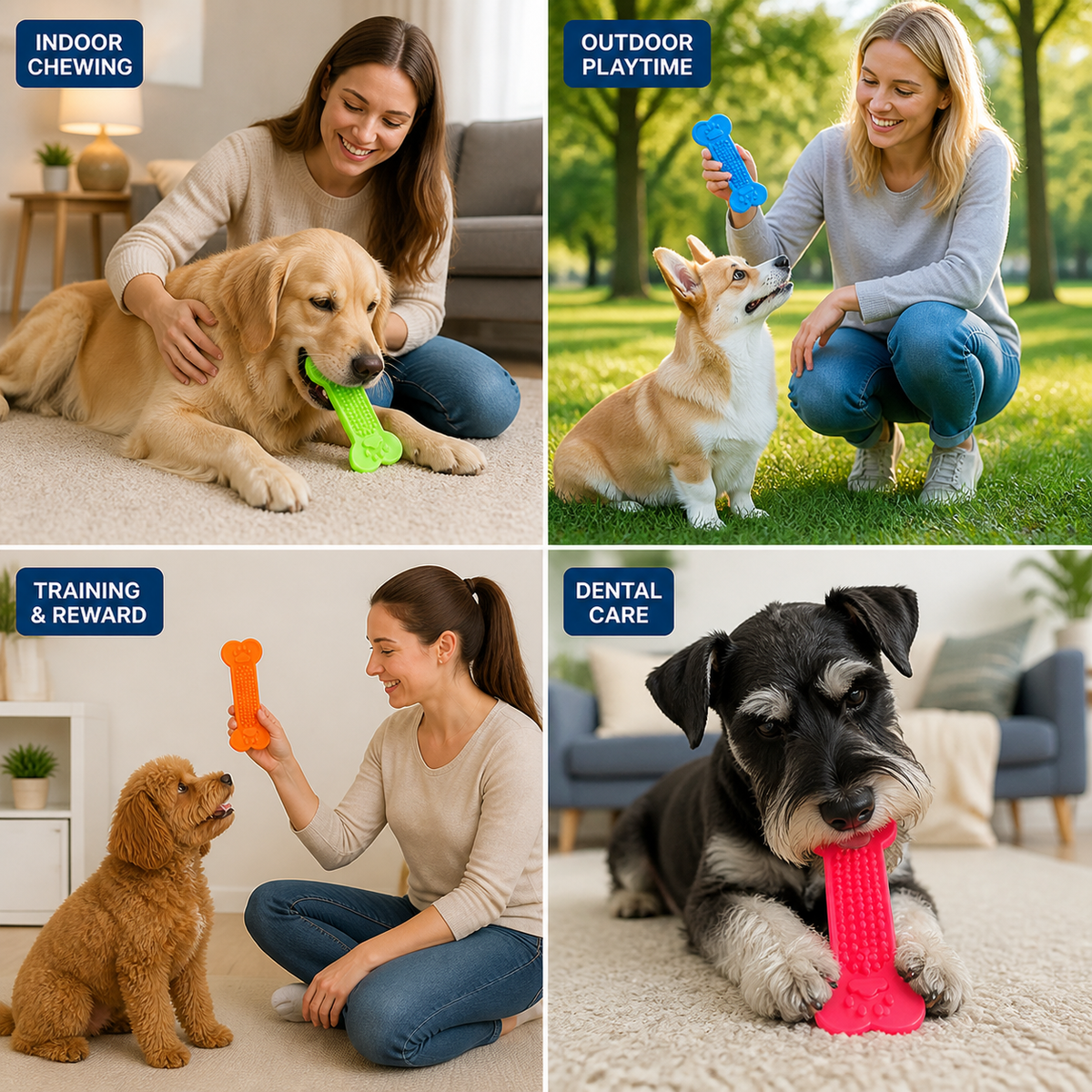 Rubber Bone Toy for Aggressive Chewers