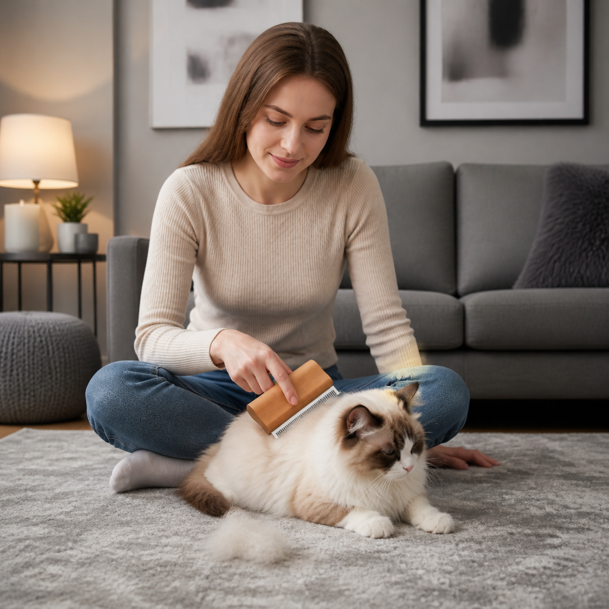 2-in-1 Pet Grooming & Hair Removal Comb for Fur, Furniture & Fabrics