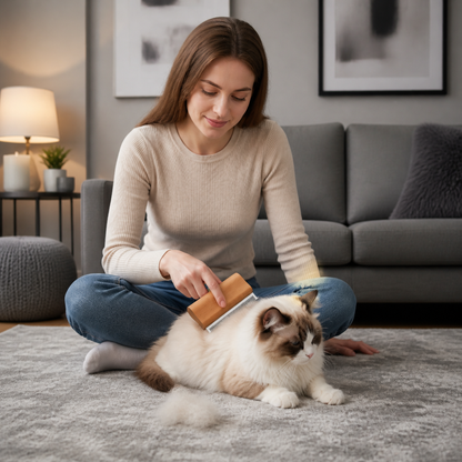 2-in-1 Pet Grooming & Hair Removal Comb for Fur, Furniture & Fabrics