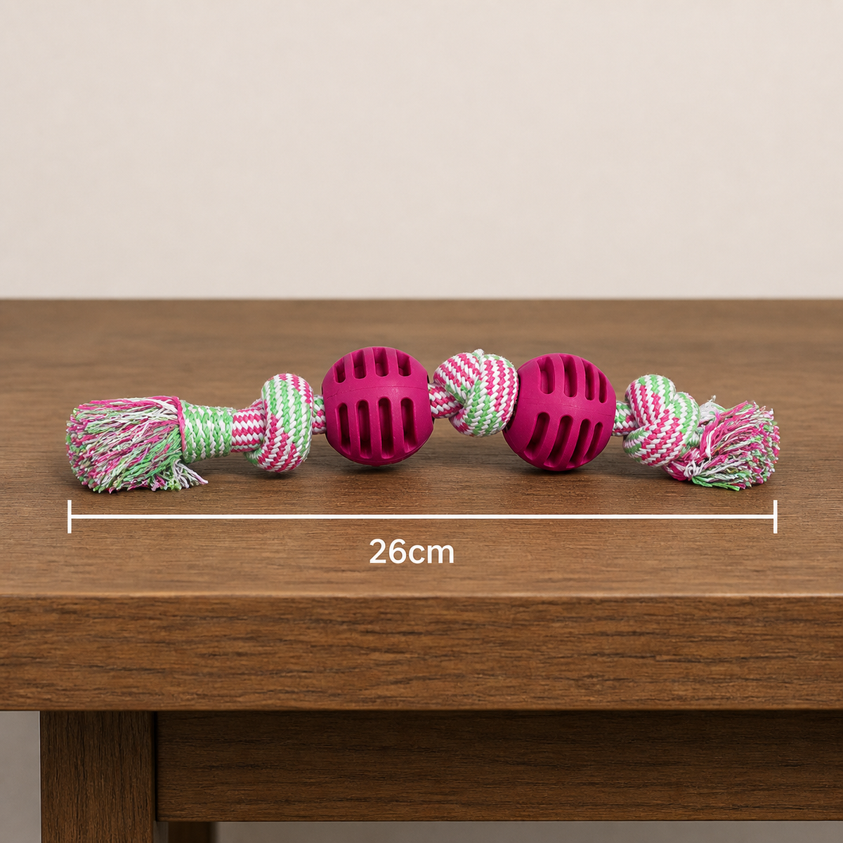 Double Knot Cotton Cord with Ball Dog Toy