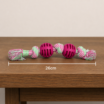 Double Knot Cotton Cord with Ball Dog Toy