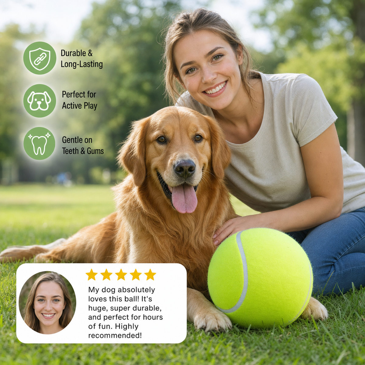 Durable Giant Tennis Ball Dog Toy