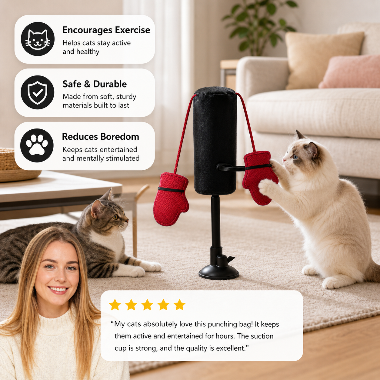 Interactive Cat Punching Bag Toy