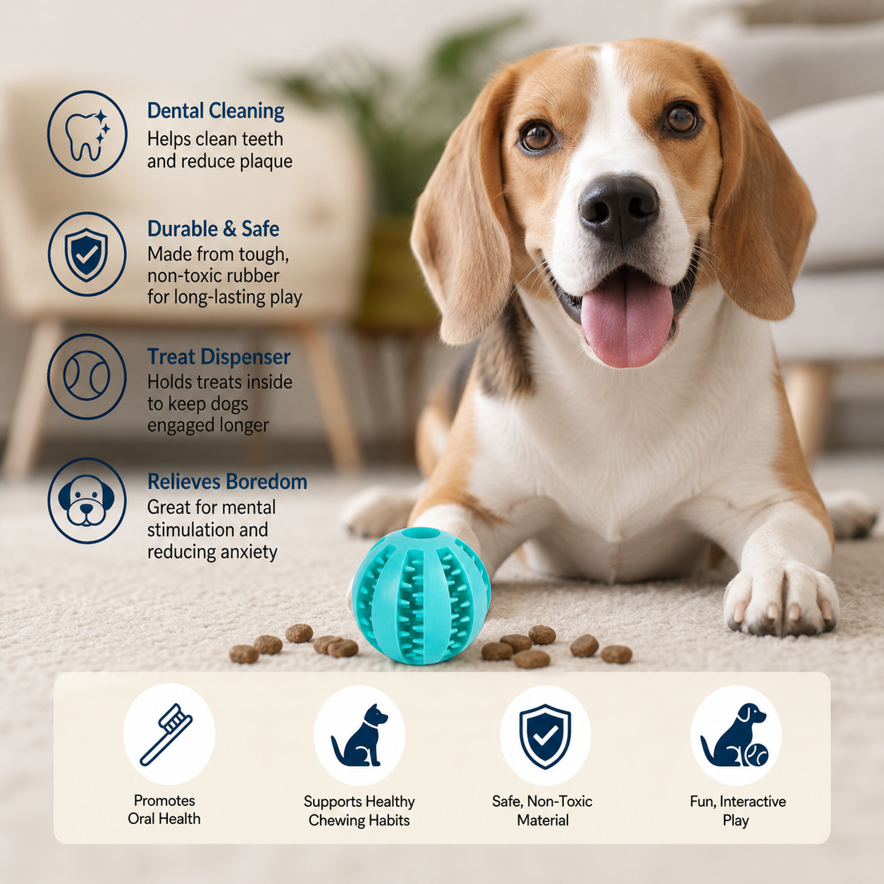 Dog Treat Chew Ball for Dental Cleaning