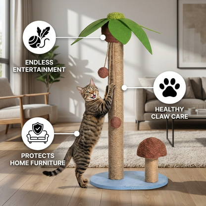 Sisal Cat Palm & Mushroom Scratching Post