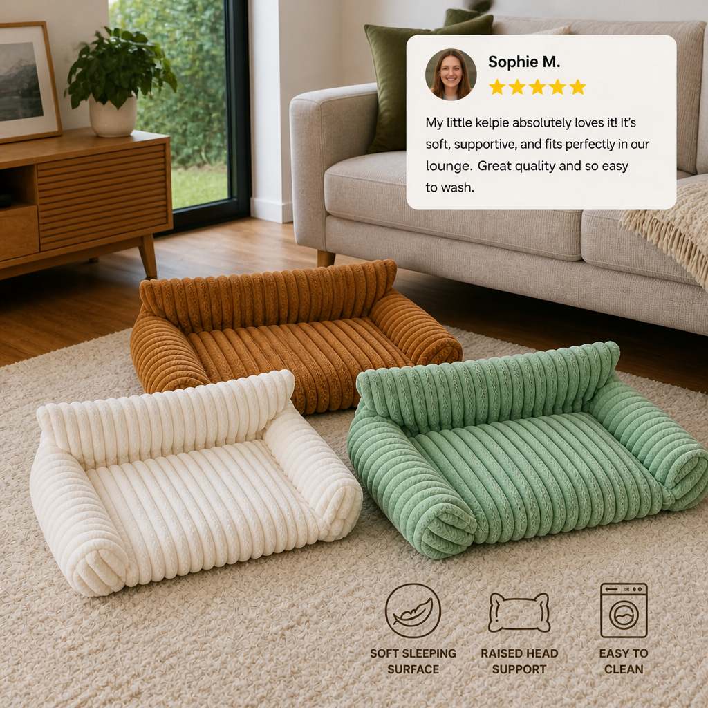 Fluffy Cloud Cat Sofa Bed with Soft Bolsters & Washable Covers