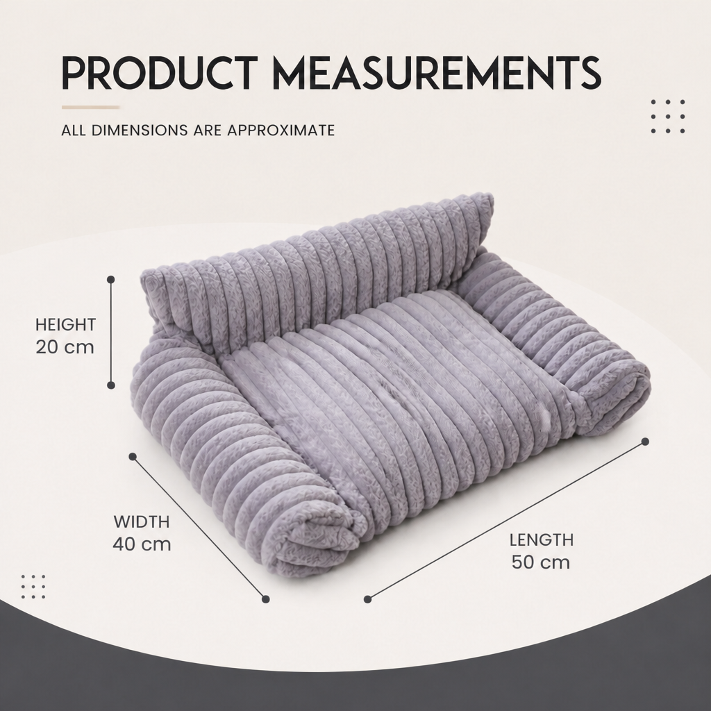 Fluffy Cloud Cat Sofa Bed with Soft Bolsters & Washable Covers