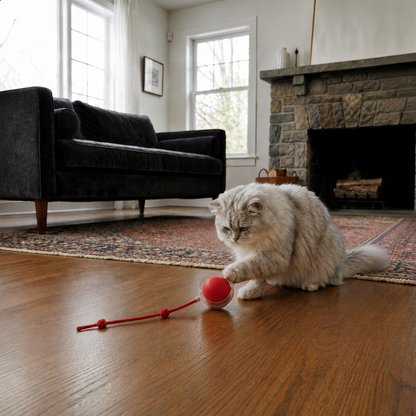 Active Rolling Ball with Tail for Cats
