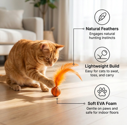 Cat Feather Rubber Ball Toy