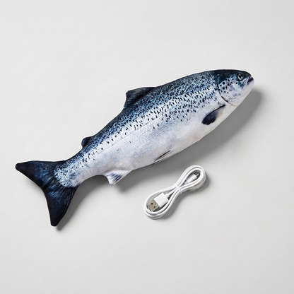 Interactive wriggly fish dog toy