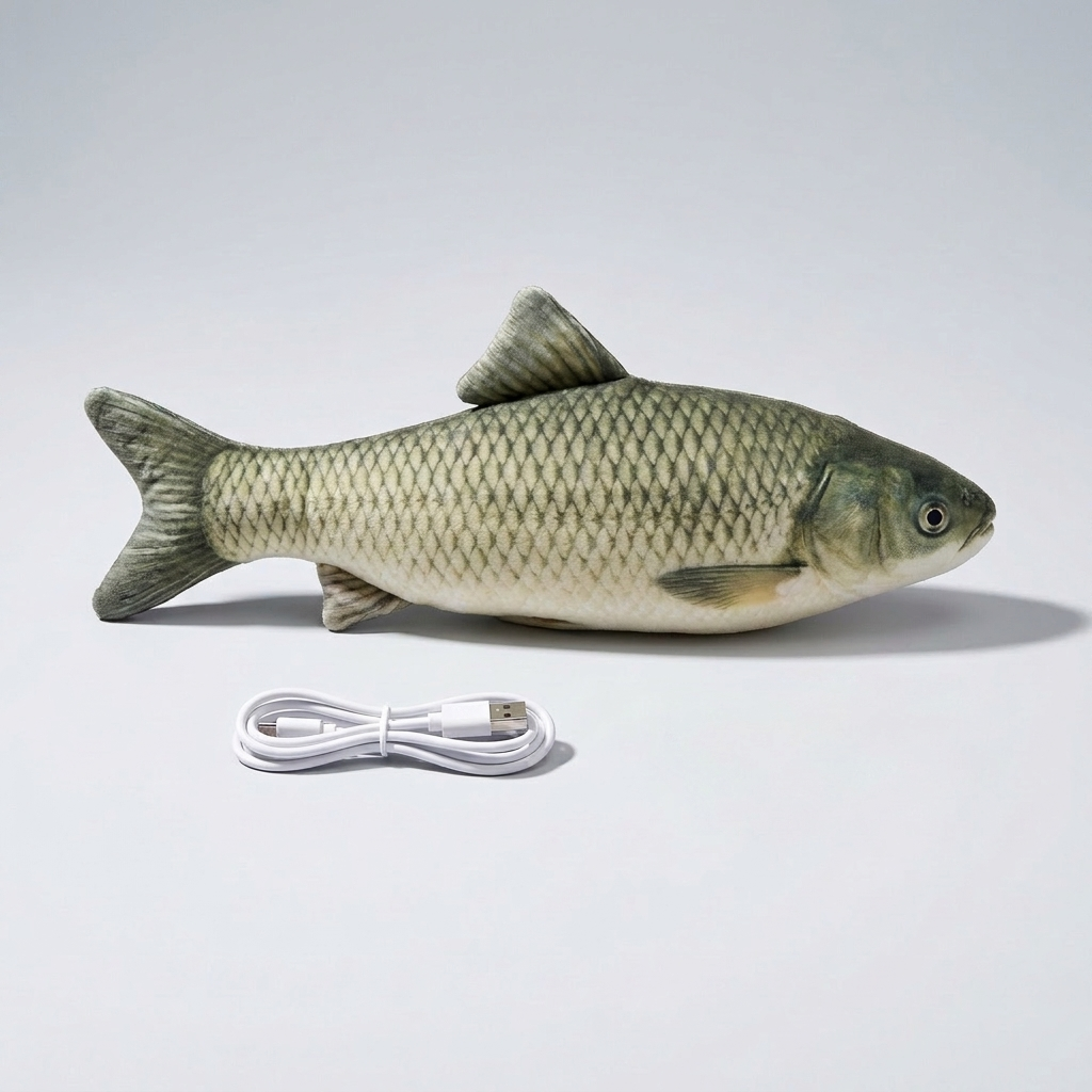 Interactive wriggly fish dog toy
