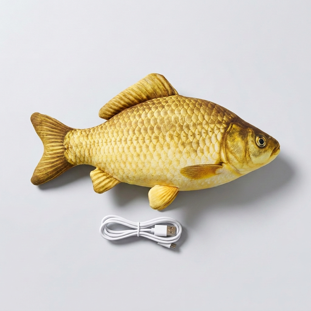 Interactive wriggly fish dog toy