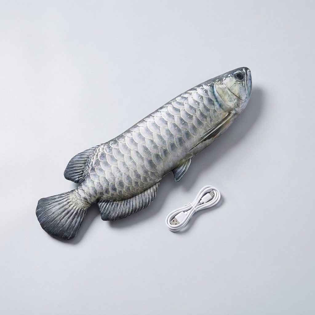Interactive wriggly fish dog toy