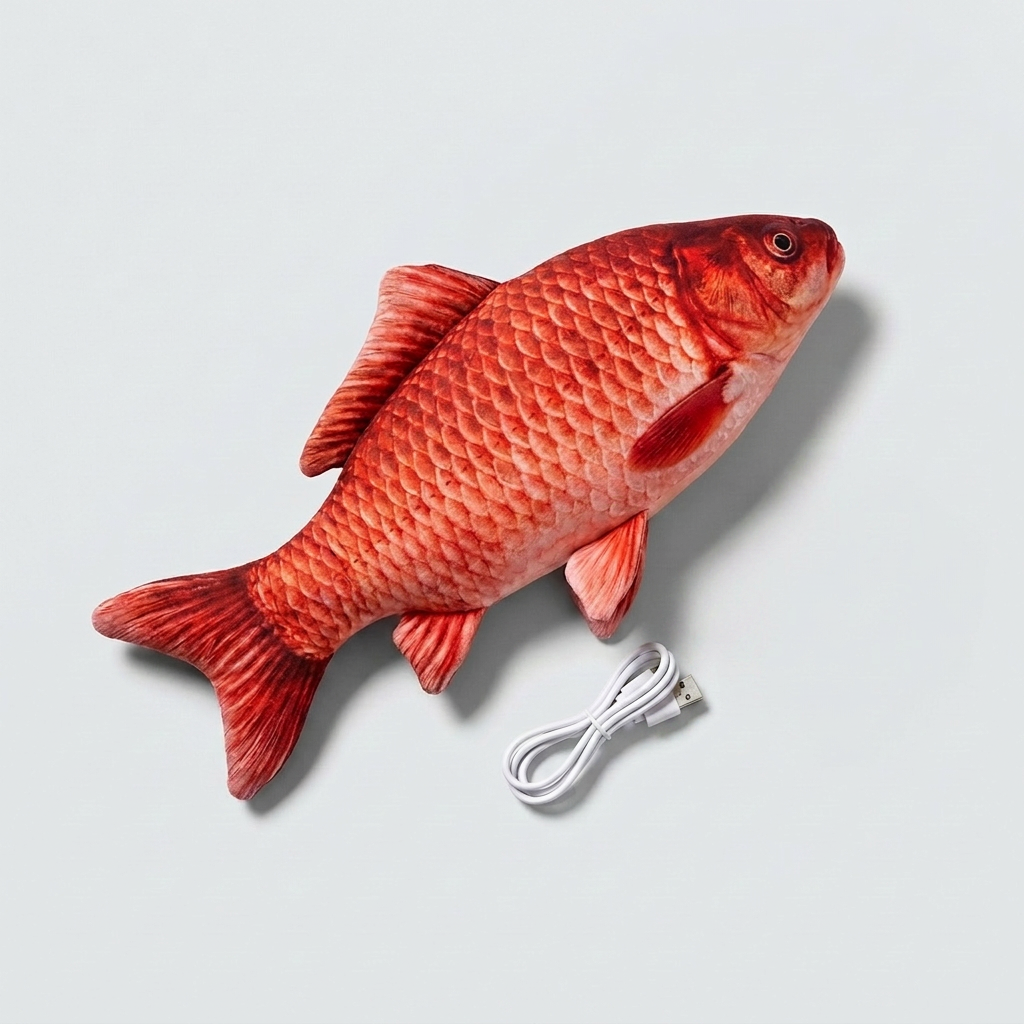 Interactive wriggly fish dog toy