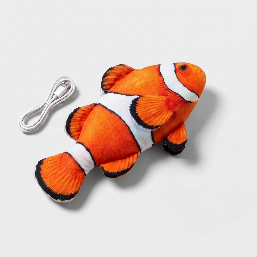 Interactive wriggly fish dog toy
