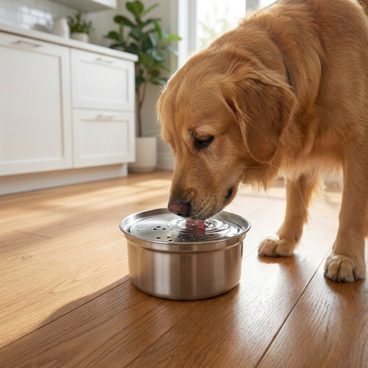 FreshPaws – Stainless Steel Dog Water Bowl with Anti-Spill Function