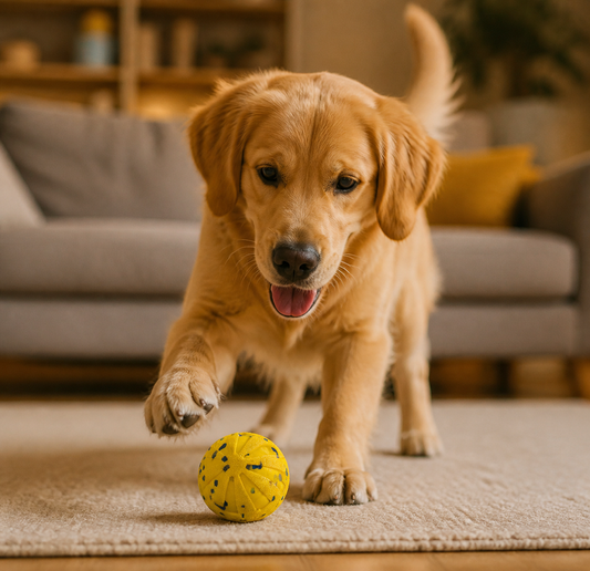 Interactive Rechargeable Dog Ball – Smart Rolling & Dental Chew Toy