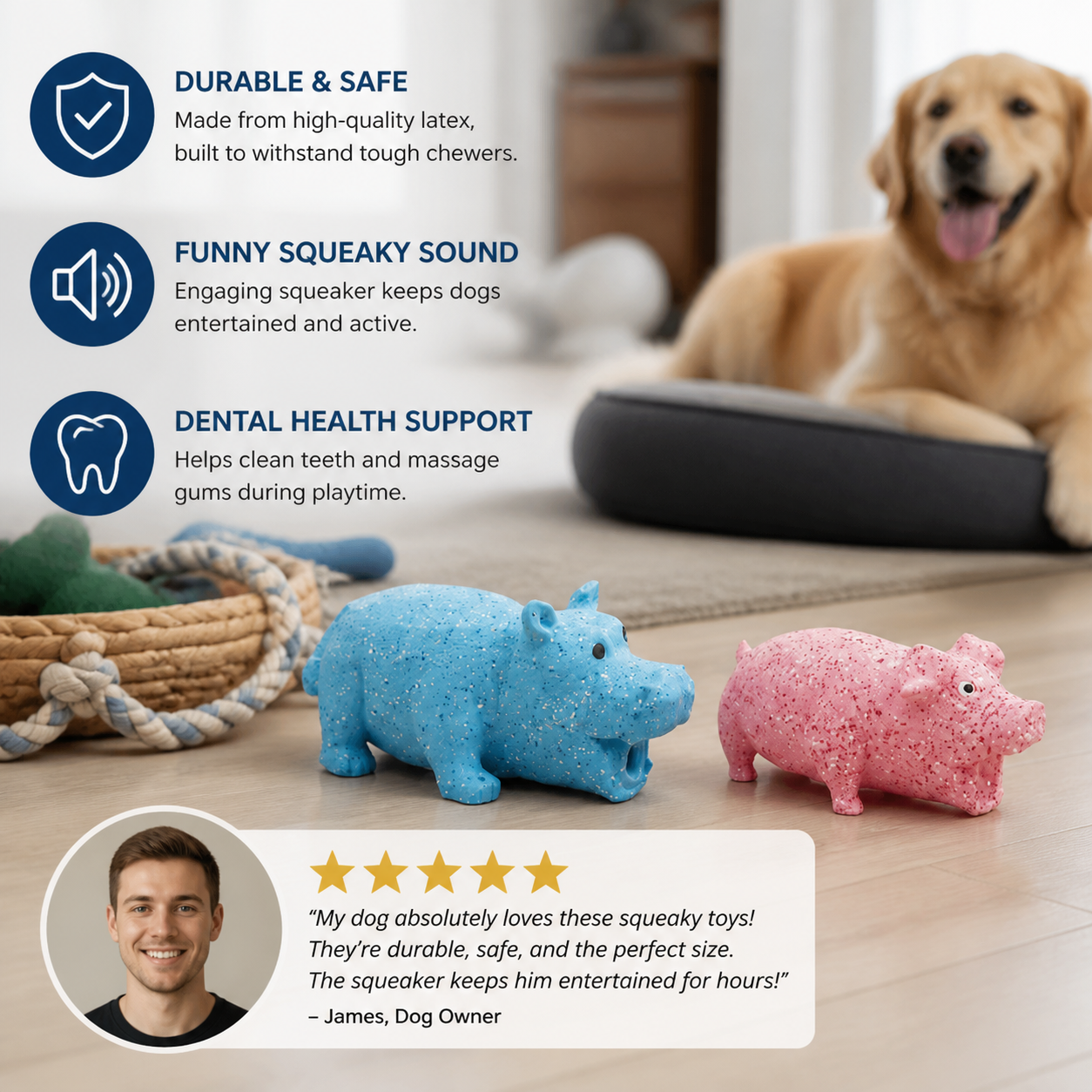 Durable Funny Sound Animal Dog Toy – Durable Latex Squeaky Chew Toy