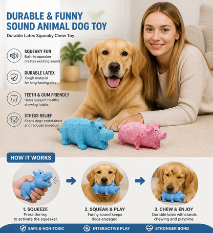 Durable Funny Sound Animal Dog Toy – Durable Latex Squeaky Chew Toy