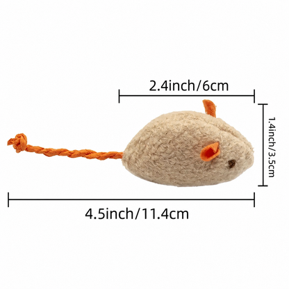 3/7 Piece Interactive Plush Rat Cat Toy