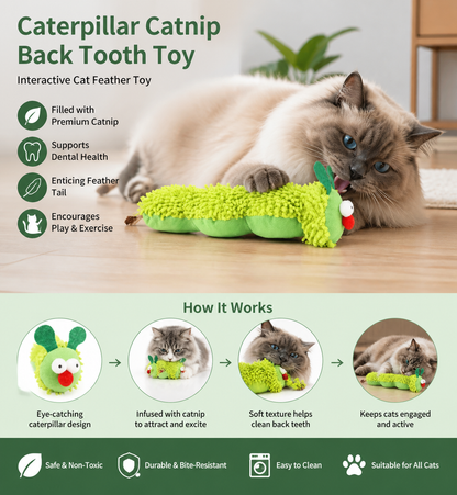 Caterpillar Catnip Back Tooth Toy