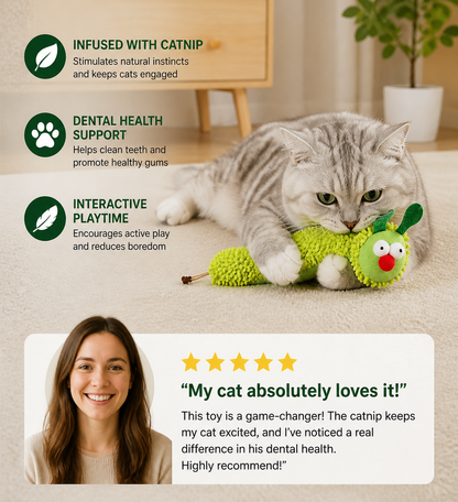Caterpillar Catnip Back Tooth Toy