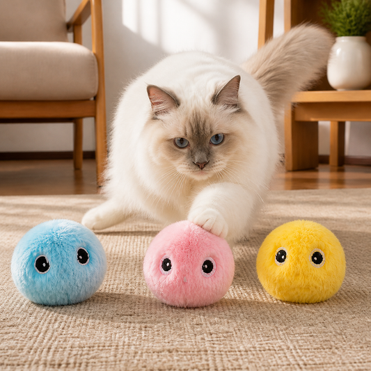 Interactive Cat Plush Balls with Animal Sounds