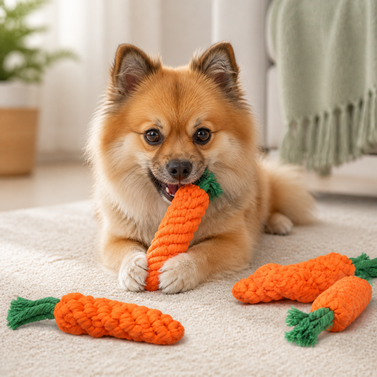 Carrot Cotton Rope Toy for Pets