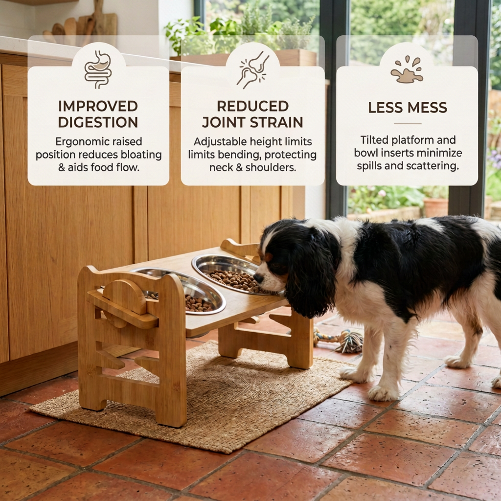 Raised Bamboo Pet Bowls