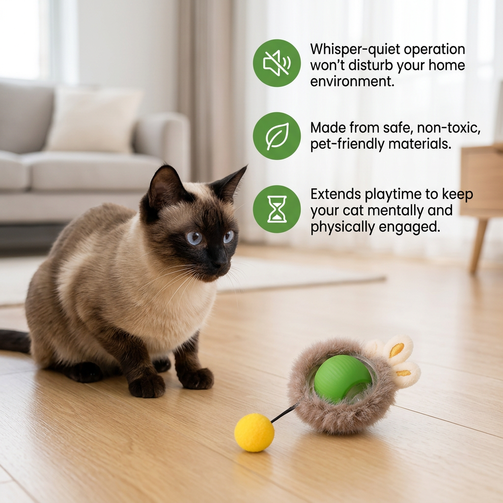 Active Rolling Ball with Fur for Cats