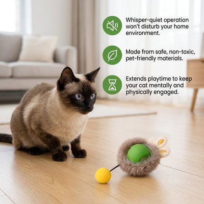 Active Rolling Ball with Fur for Cats