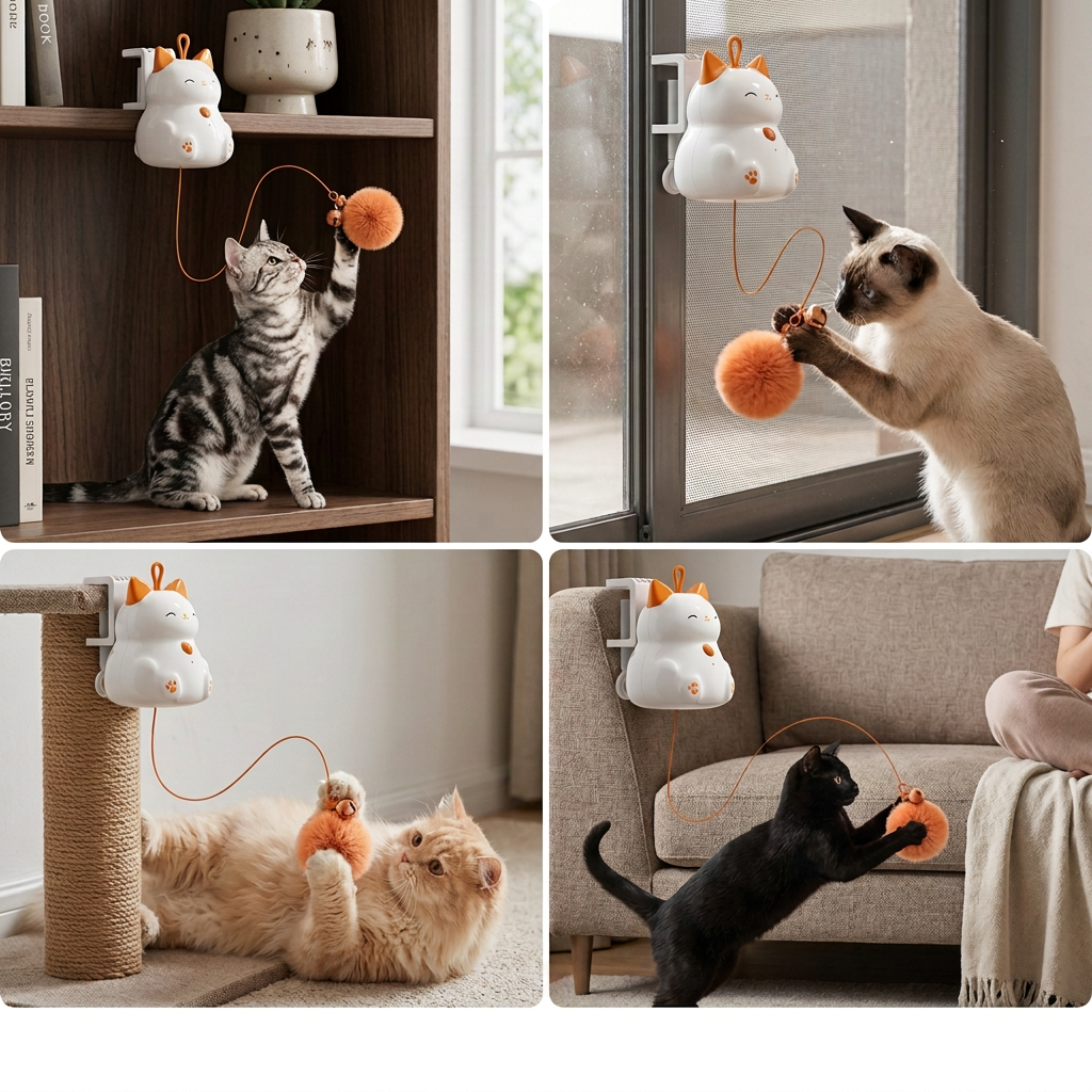 Automatic Cat Play Ball with Lifting Motion – Interactive Enrichment Toy