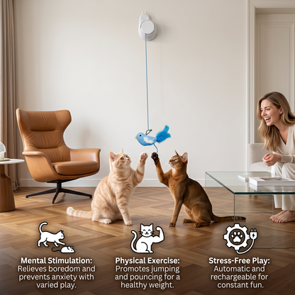 Automatic Flying Bird Cat Toy – Rechargeable Interactive Hanging Teaser