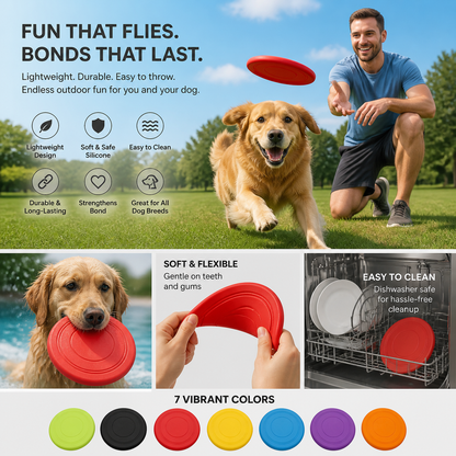 7 Colors Silicone Flying Disc Fun Dog
