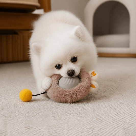 Active Rolling Ball with Fur for Dogs