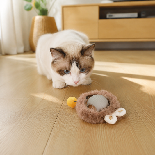 Active Rolling Ball with Fur for Cats