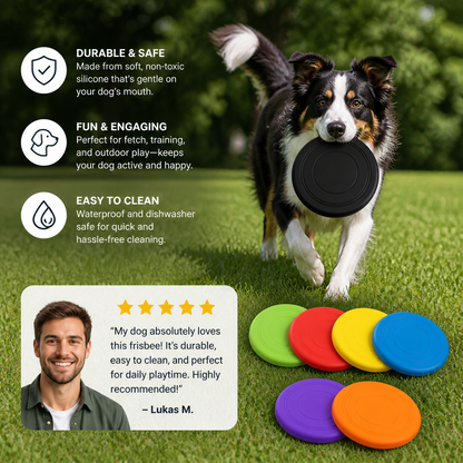 7 Colors Silicone Flying Disc Fun Dog