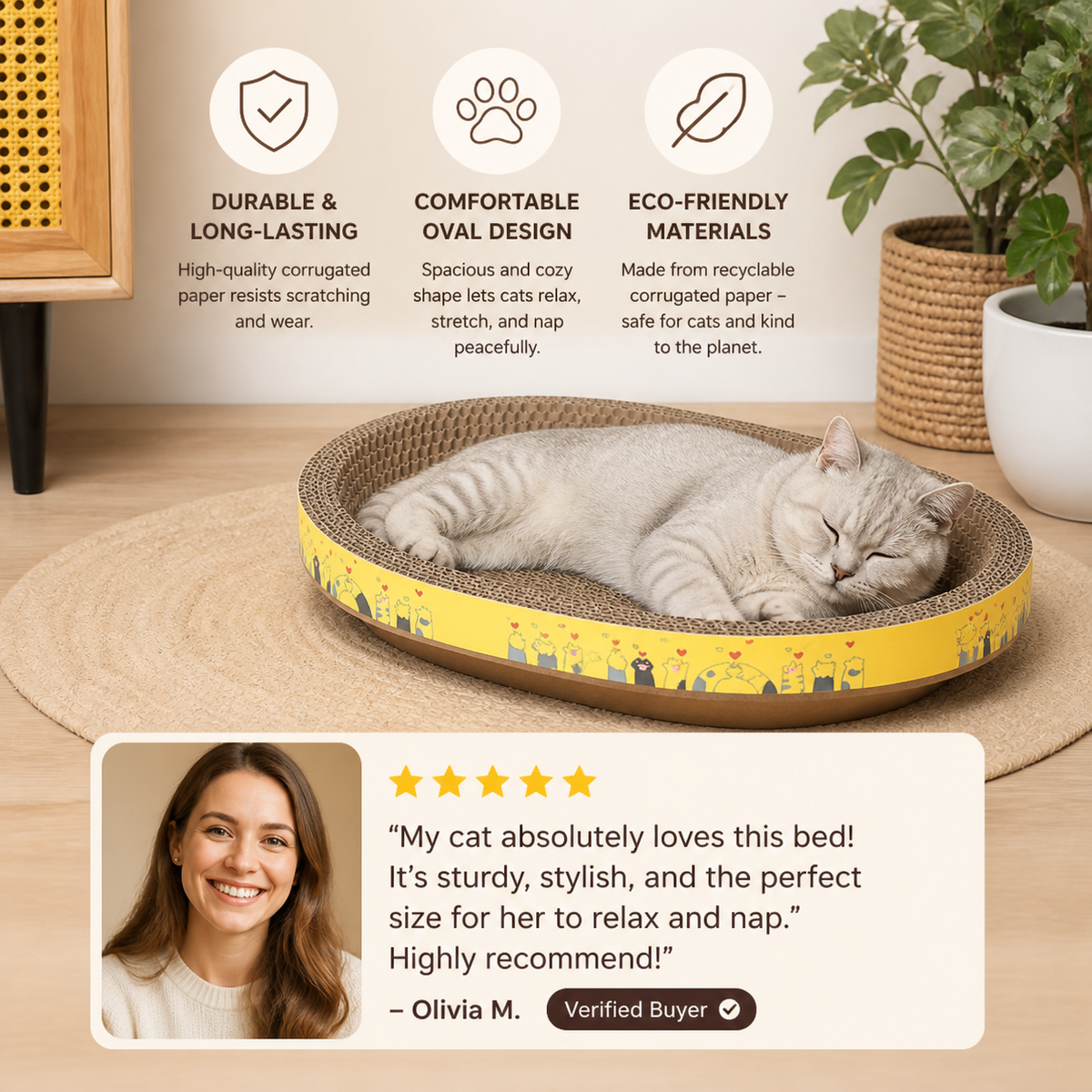 Durable Oval Cat Nest