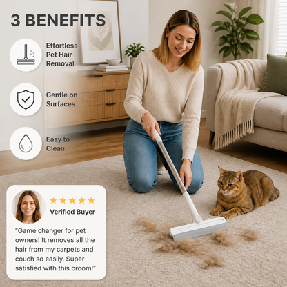Silicone Pet Hair Remover Broom