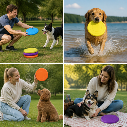 7 Colors Silicone Flying Disc Fun Dog