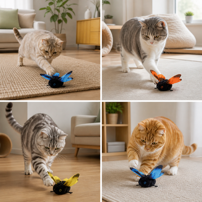 Interactive Flutter Butterfly Cat Toy – Automatic Flying Teaser