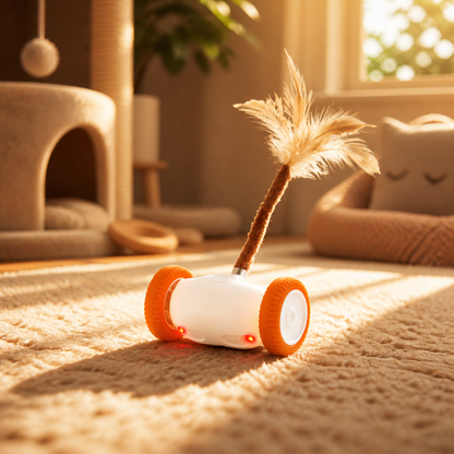 Self-Moving Feather Cat Teaser Toy