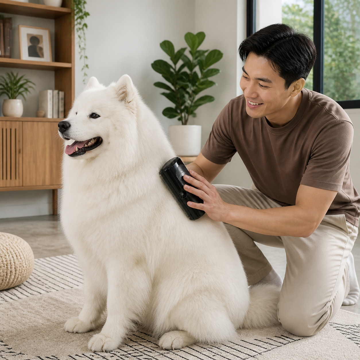 Professional Deshedding Brush for Pets – Effective Undercoat Remover with Ergonomic Handle