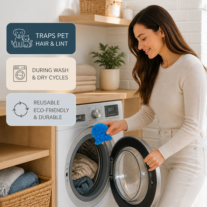 Washing Machine Pet Hair Remover – Sticky Lint Catcher for Dog & Cat Hair