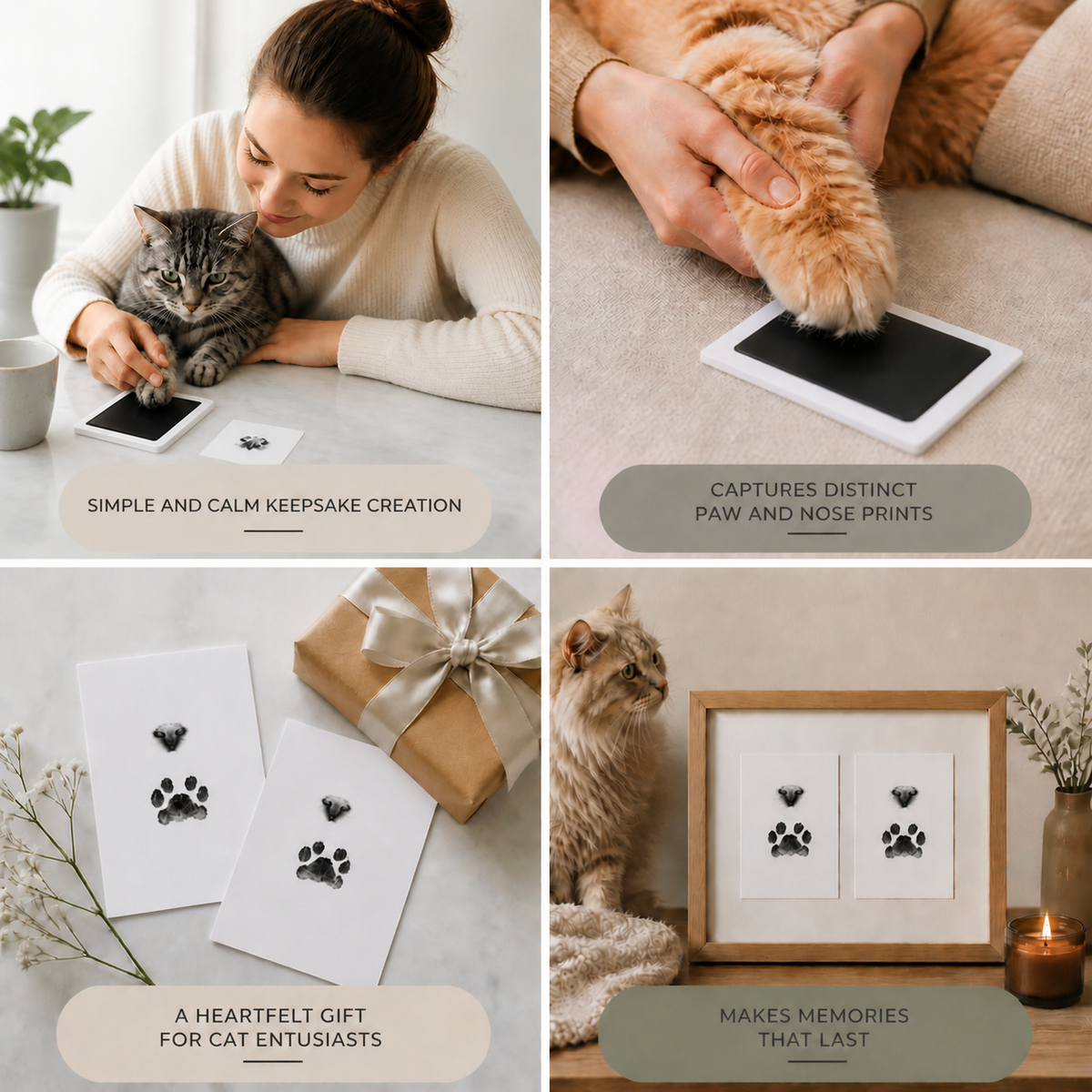 Pet Paw & Nose Print Kit – DIY Keepsake for Cat