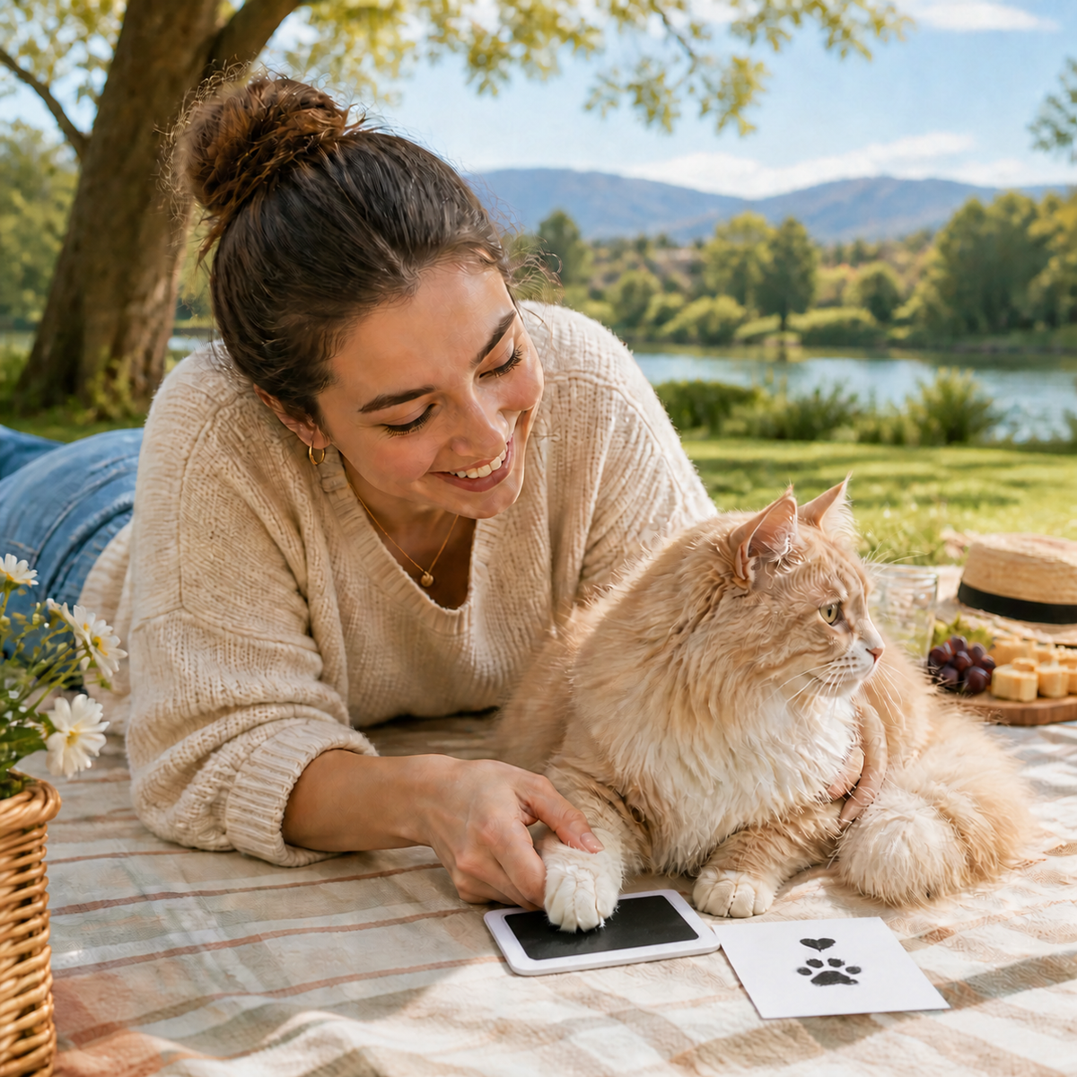 Pet Paw & Nose Print Kit – DIY Keepsake for Cat
